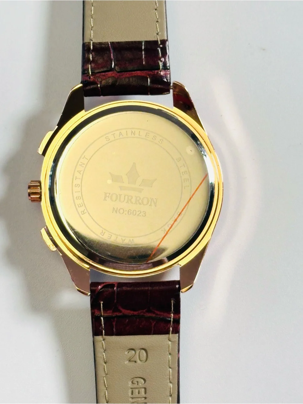 NEW/ FOURRON CHRONOGRAPH WATCH Men’s Watch/Leather Strap UNTESTED